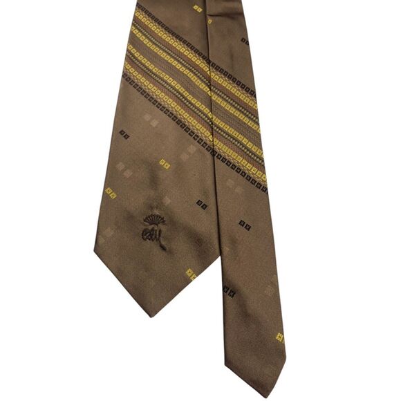 Vintage Woolf Brothers Countess Mara Tie Brown Black Yellow, Preowned - Picture 3 of 7